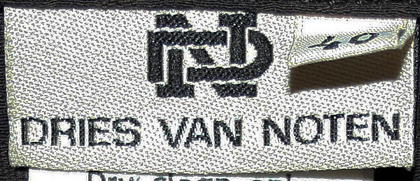Suit, Dries Van Noten (Belgian, born 1958), (a) wool/cotton/nylon blend, plastic; (b) cotton, rayon, abalone; (c) wool/rayon blend, abalone; (d) rayon, Belgian
