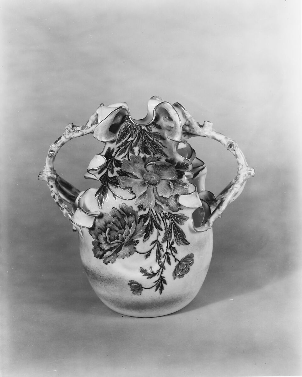 Vase, Ott and Brewer (American, Trenton, New Jersey, 1871–1893), Porcelain, American