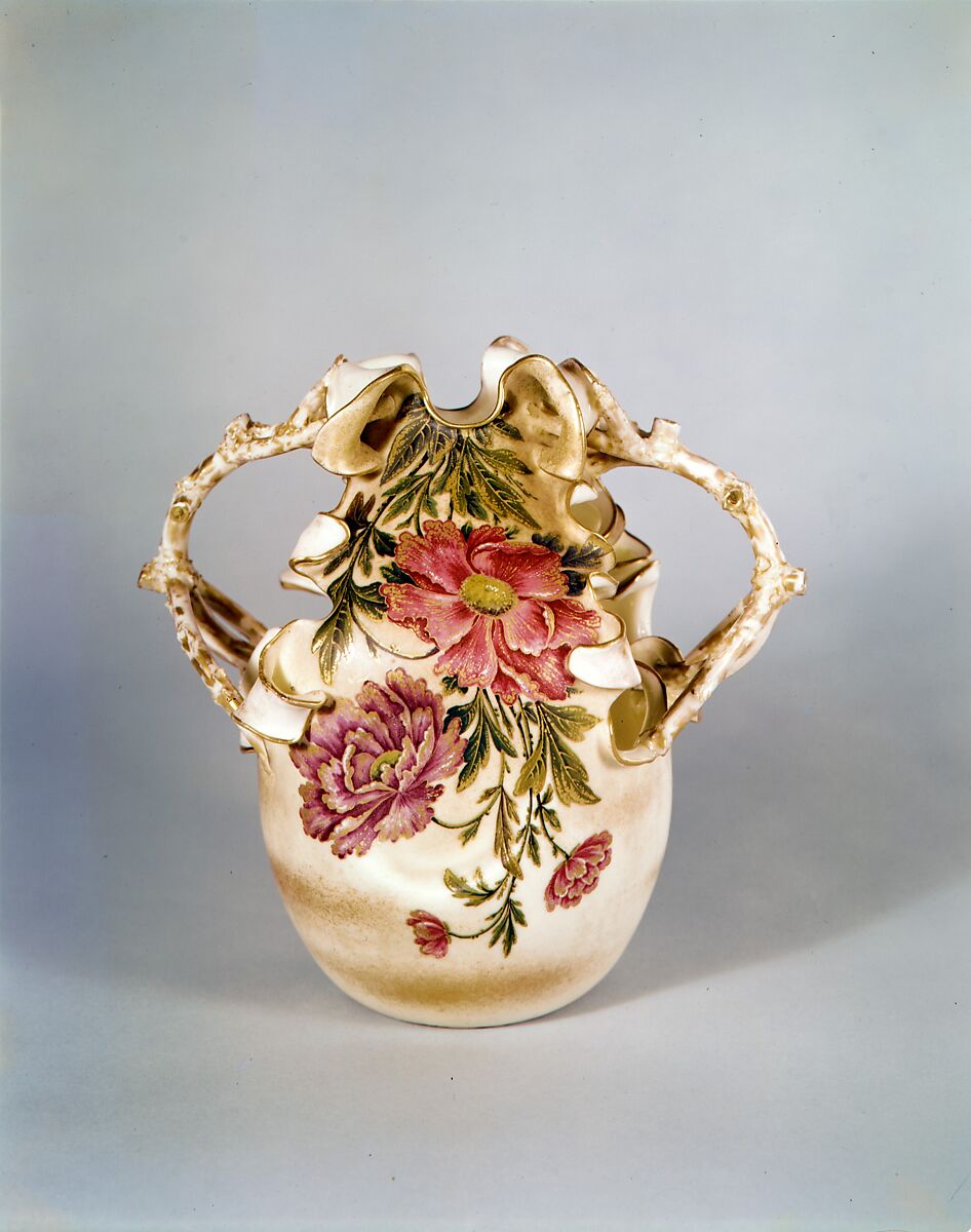 Vase, Ott and Brewer (American, Trenton, New Jersey, 1871–1893), Porcelain, American 