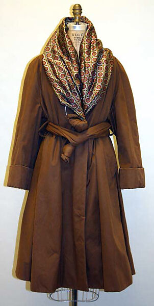 Coat, Romeo Gigli (Italian, born 1949), (a) cotton/polyester/silk/polyurethane blend, rayon, plastic; (b) cotton blend, Italian 