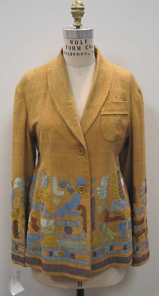 Blazer, Romeo Gigli (Italian, born 1949), silk, plastic, Italian 