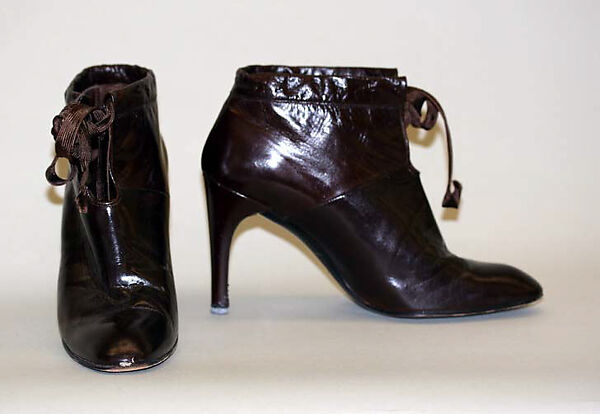 Boots, House of Charles Jourdan (French, founded 1919), leather, synthetic fiber, French 