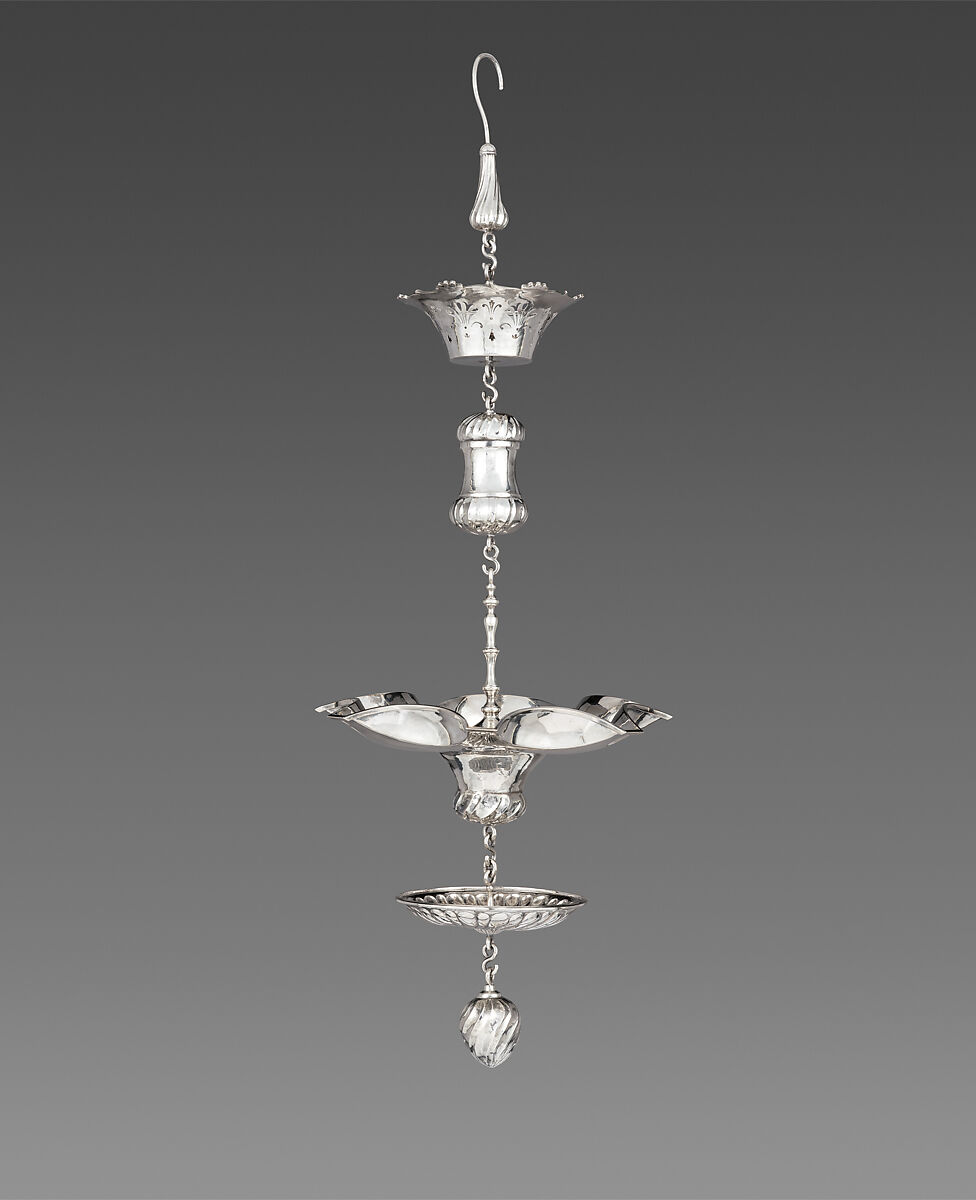 Sabbath lamp, Johannes Schiotling (Swedish, Gothenborg 1730–1799 Amsterdam), Silver: chased, Dutch, Amsterdam