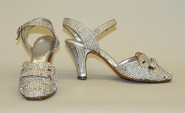 Shoes, Max Gustin, leather, rhinestones, French 