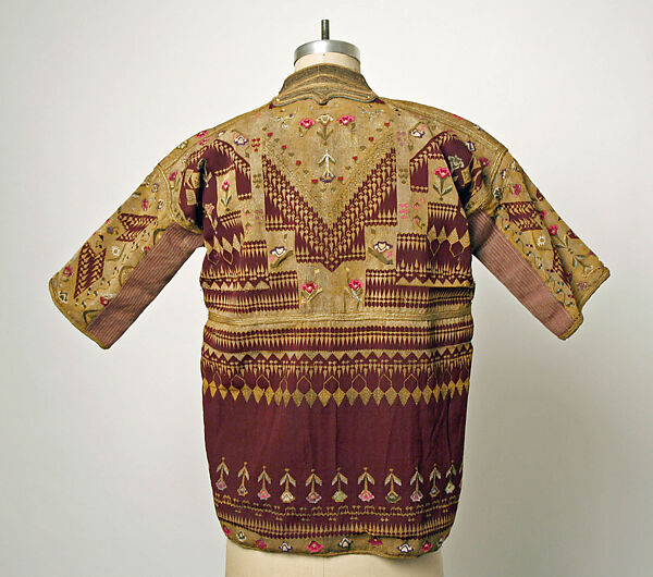 Damir Coat with Short Sleeves, Wool, silk, and metal wrapped thread; slit-tapestry weave