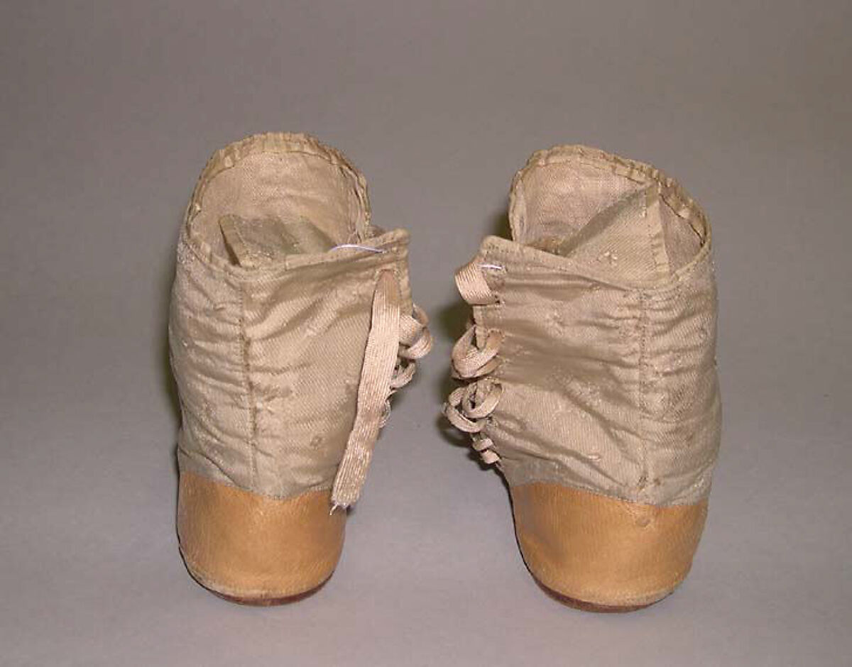 Shoes, leather, silk, American