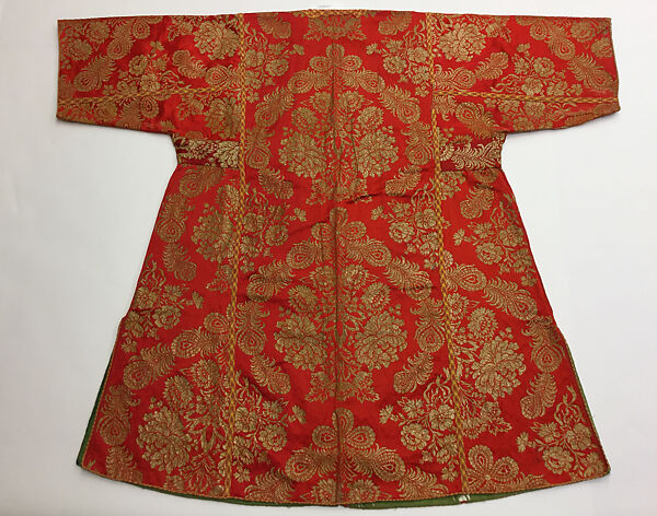 Kaftan, Silk, cotton, metal wrapped thread; brocaded