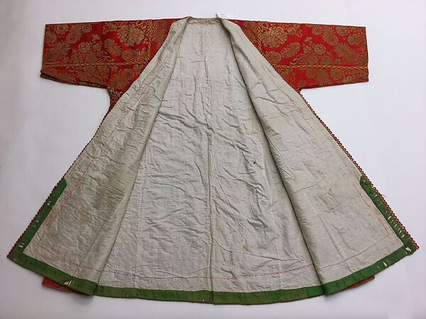 Kaftan, Silk, cotton, metal wrapped thread; brocaded