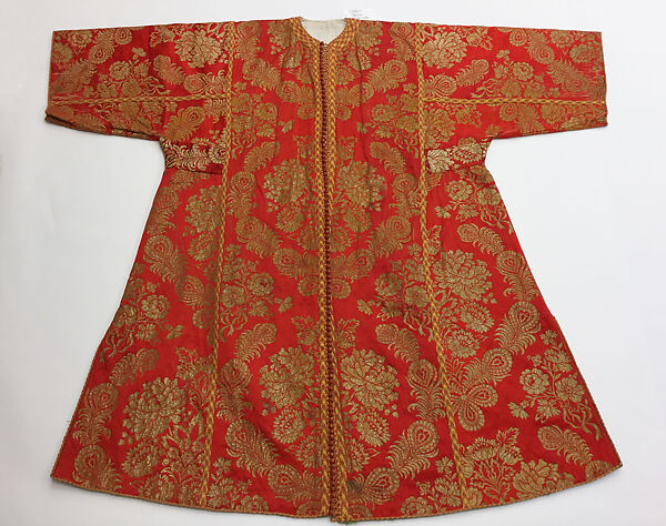 Kaftan, Silk, cotton, metal wrapped thread; brocaded