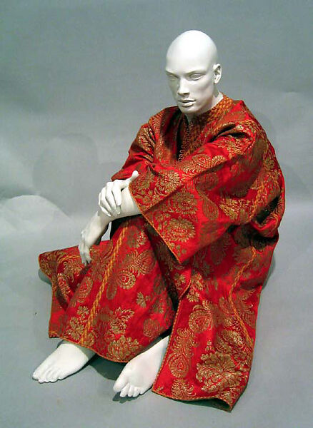 Kaftan, Silk, cotton, metal wrapped thread; brocaded