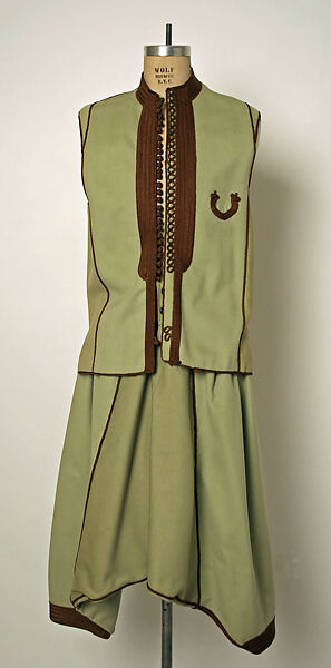 Man's Ensemble, Wool, leather, cotton, metal