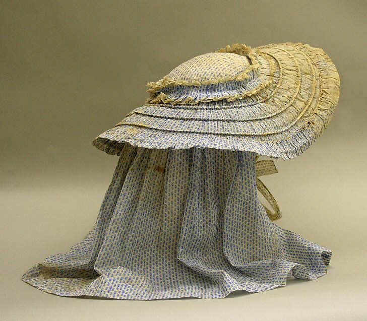 Sunbonnet, cotton, metal, American or European