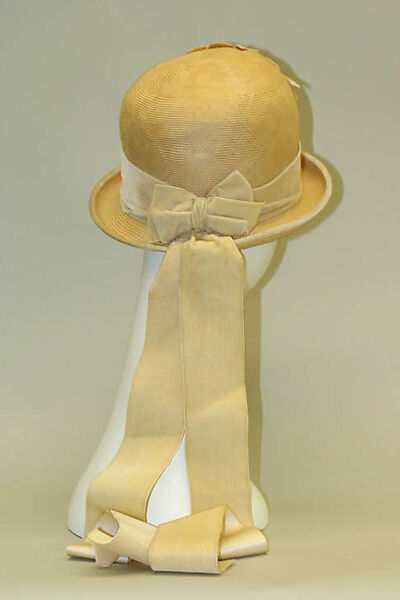 Hat, Hat attributed to Maison Lewis (French), straw, silk, French