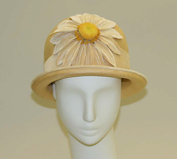Hat, Hat attributed to Maison Lewis (French), straw, silk, French 