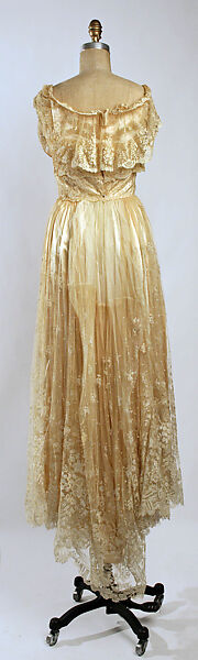 Wedding ensemble, silk, cotton, British