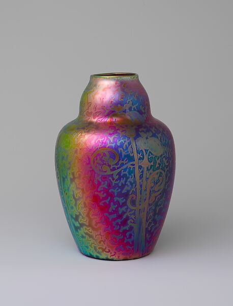 Vase, Designed by Jacques Sicard (1865–1923), Earthenware, American 