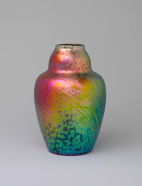 Vase, Designed by Jacques Sicard (1865–1923), Earthenware, American