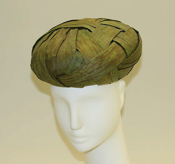 Hat, Bergdorf Goodman (American, founded 1899), palm, American 