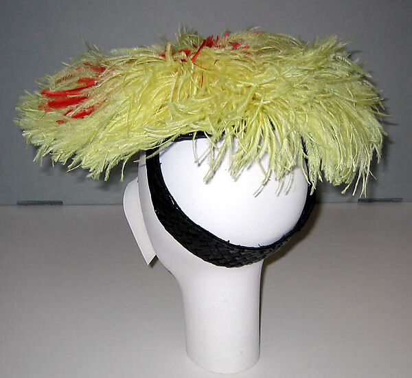 Hat, David Shilling (British, born 1956), straw, feathers, British