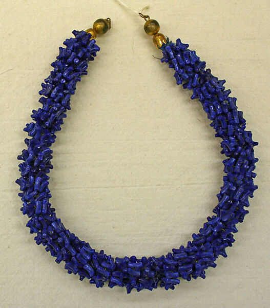 Necklace, glass, base metal, American 