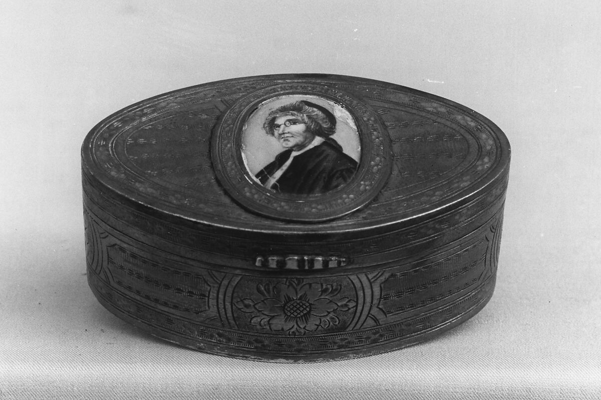 Box with Medallion Top, Charles Nicolas Cochin II (French, Paris 1715–1790 Paris), Enameled silver or pewter 
