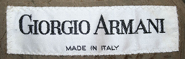 Ensemble, Giorgio Armani (Italian, founded 1974), wool, cotton, Italian