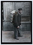 V. Porteur de Glace aux Halles - Paris, Paul Géniaux  French, Gelatin silver transparency on glass with applied color