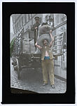 Un Fort à la farine, Paul Géniaux  French, Gelatin silver transparency on glass with applied color