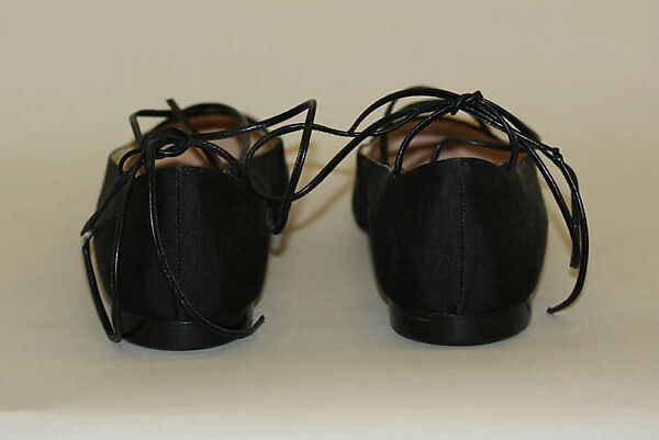 Shoes, Manolo Blahnik (British, born Spain, 1942), synthetic fiber, leather, British