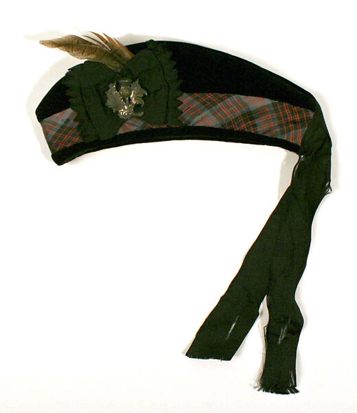 Ensemble, (a, b) silk, metal
(c) wool, silk
(e, g, h) wool
(f) leather, metal, hair
(i) silk
(k) silk, metal, feather
(m, n) metal, Scottish