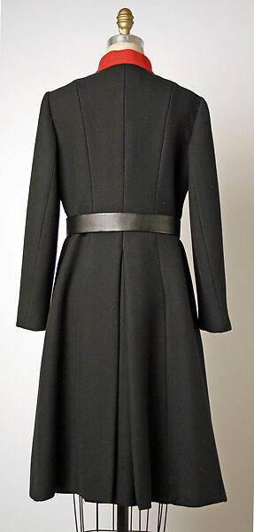 Coat, Bill Blass Ltd. (American, founded 1970), wool, leather, metal, American