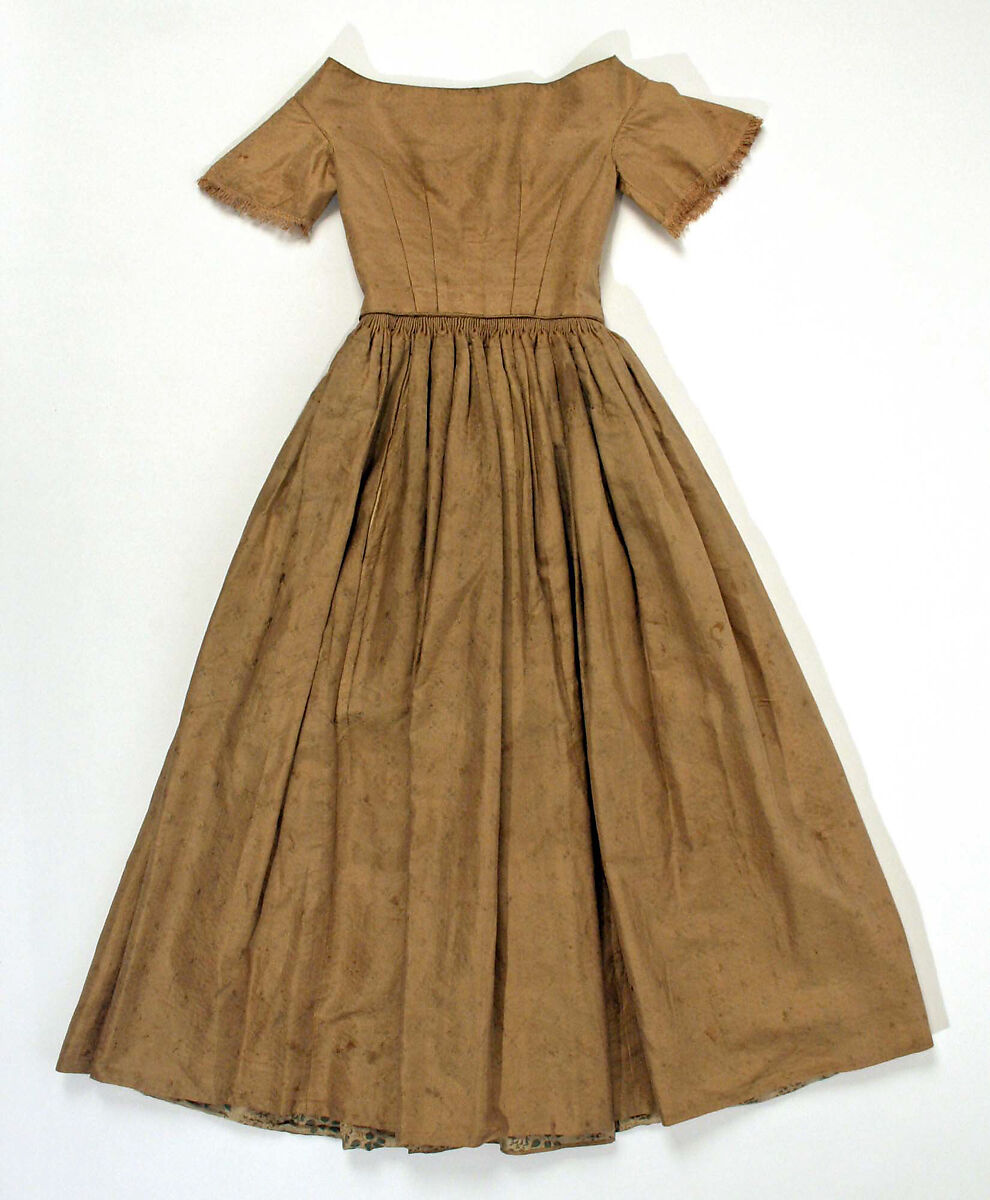 Dress, silk, cotton, American 