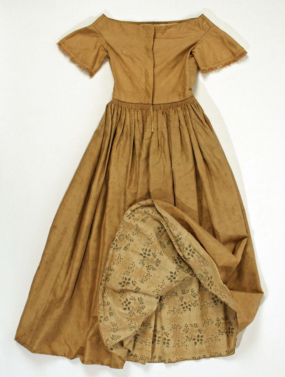 Dress, silk, cotton, American