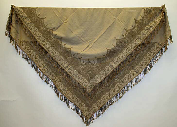 Shawl, wool, silk, Middle Eastern 