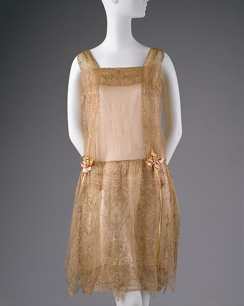 Evening dress, Callot Soeurs (French, active 1895–1937), silk, metal, French 