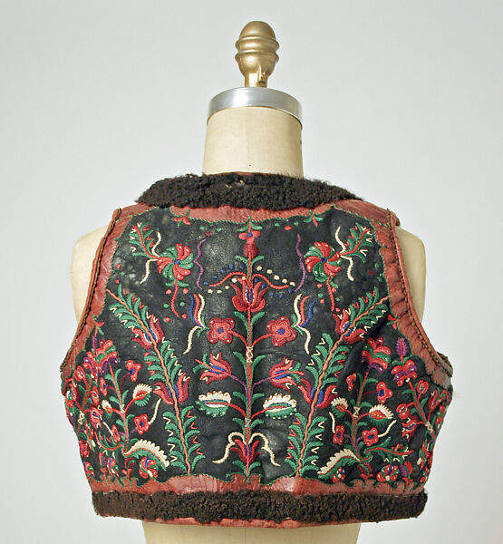 Vest, leather, wool, European, Eastern