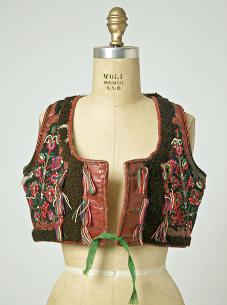 Vest, leather, wool, European, Eastern 
