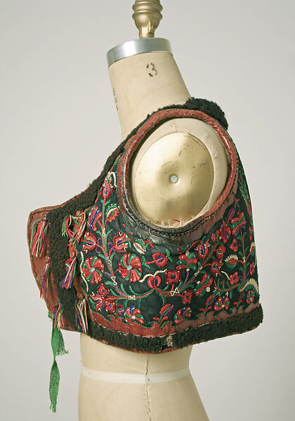 Vest, leather, wool, European, Eastern