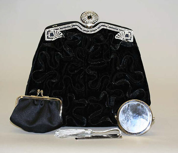 Evening bag, Judith Leiber (American, born Hungary, Budapest 1921–2018 Springs, New York), velvet, metal, marcasite, satin, American 