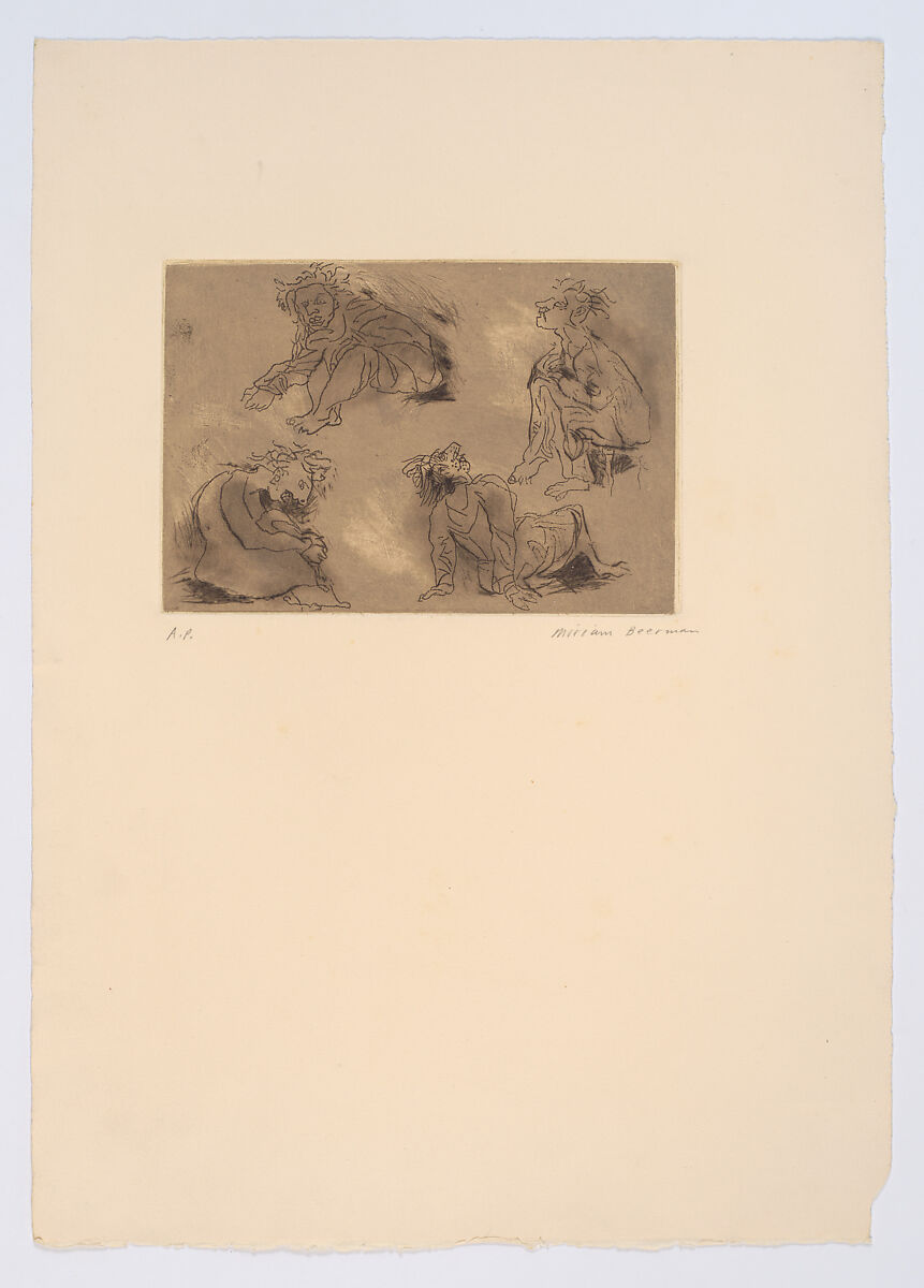 Homage à Marie, Miriam Beerman (American, Providence, Rhode Island 1923–2022), Etching; proof