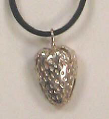 "Strawberry Bell", Terry Mayer (American), a) sterling silver; b) acrylic, cotton, American 