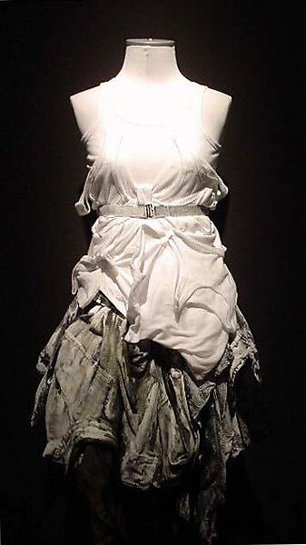 Ensemble, Preen (British, founded 1996), a) cotton, aluminum
b) elastic, aluminum
c) cotton, wool, elastic, British