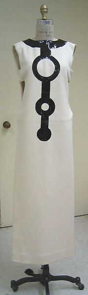 Evening ensemble, Pierre Cardin (French (born Italy), San Biagio di Callalta 1922–2020 Neuilly), wool, plastic (polyvinyl chloride), French