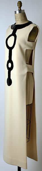 Evening ensemble, Pierre Cardin (French (born Italy), San Biagio di Callalta 1922–2020 Neuilly), wool, plastic (polyvinyl chloride), French