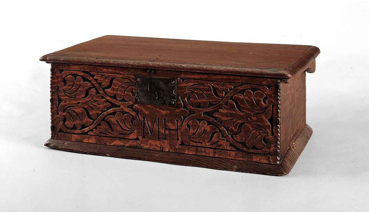 Box, Attributed to John Thurston (1607–1685), White oak, red oak, yellow pine, American 