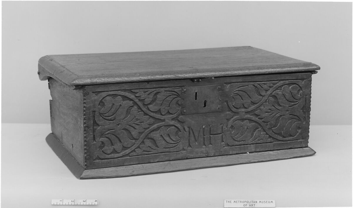 Box, Attributed to John Thurston (1607–1685), White oak, red oak, yellow pine, American