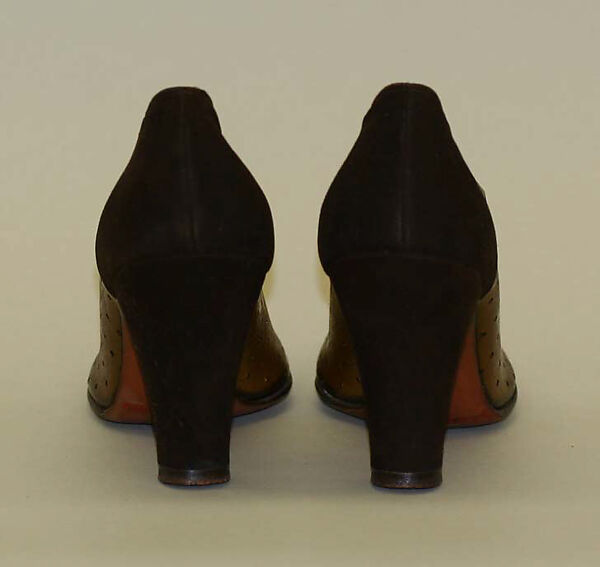 Shoes, Seymour Troy Originals (American), suede, plastic (cellulose nitrate), American