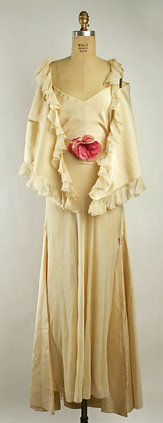 Evening ensemble, Attributed to Mainbocher (French and American, founded 1930), silk, French 