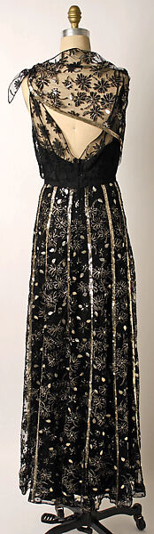 Evening ensemble, Mainbocher (French and American, founded 1930), silk, metal, nylon, American