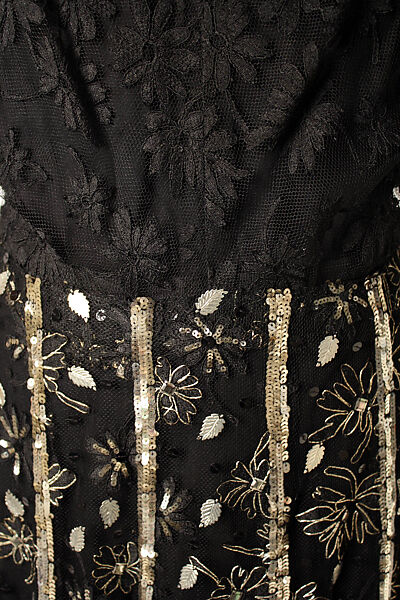 Evening ensemble, Mainbocher (French and American, founded 1930), silk, metal, nylon, American